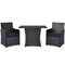 Costway 3PCS Patio Rattan Furniture Set Cushion Sofa Armrest Garden Deck